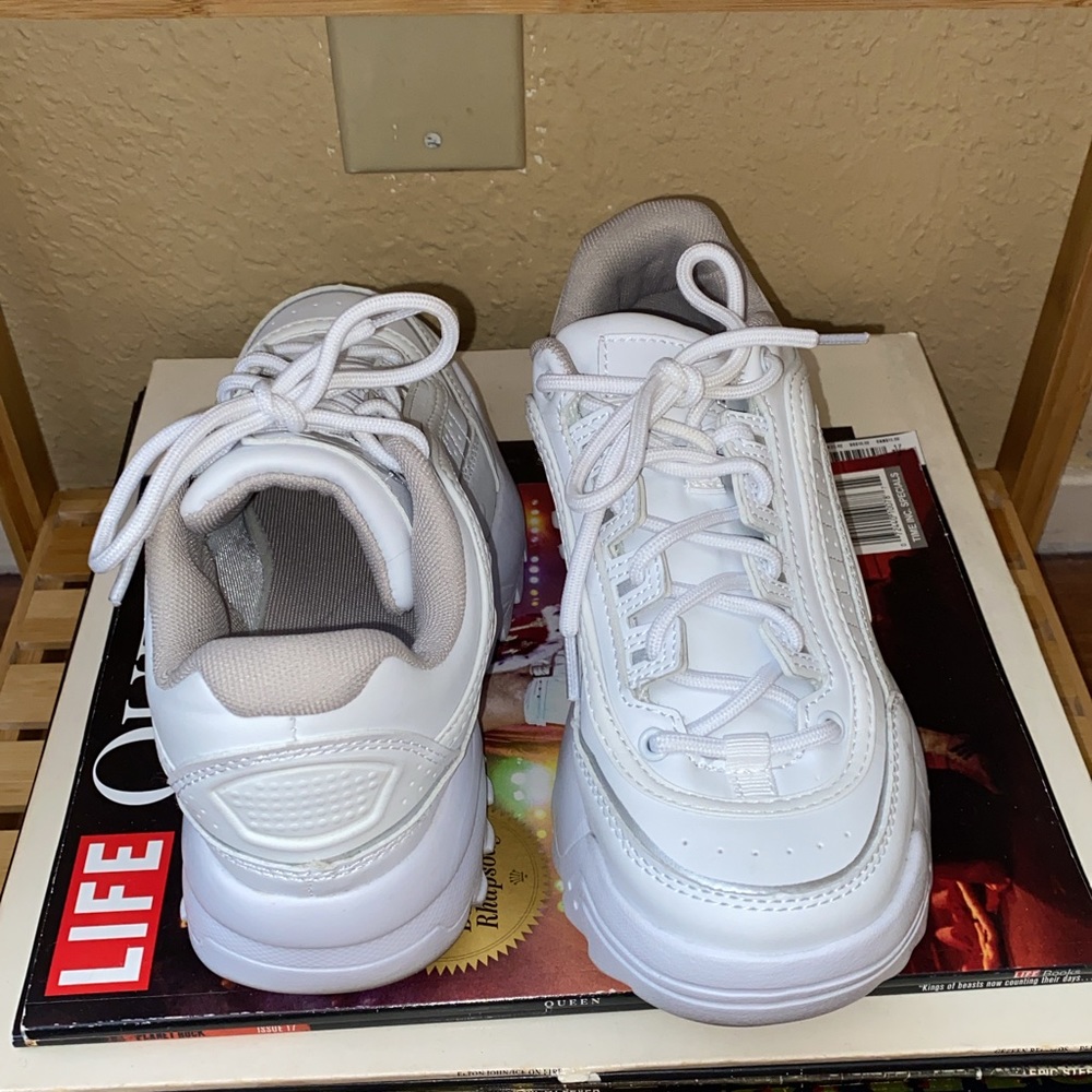 Chunky white sneakers